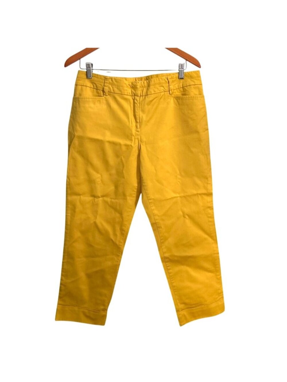 New York & Company Womens 7th Avenue Design Studio Yellow Pants Size 10